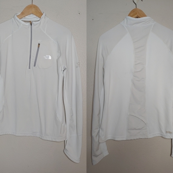 The North Face Flight Series White Gray 1/4 Zip Long Sleeve Pullover est. L‎ XL - Picture 1 of 8